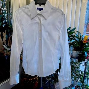 Faconnable white striped blouse, Medium